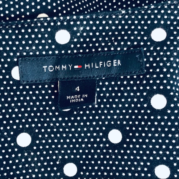EUC Tommy Hilfiger Polka Dot Dress w/ pockets Navy - Picture 6 of 8